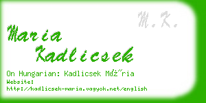 maria kadlicsek business card